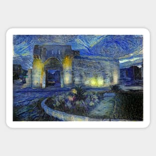 Bab Tuma of Damascus (Gate of Thomas) in Starrynight Style Sticker